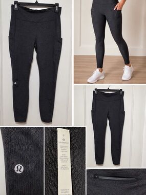 lululemon charcoal heathered knit leggings